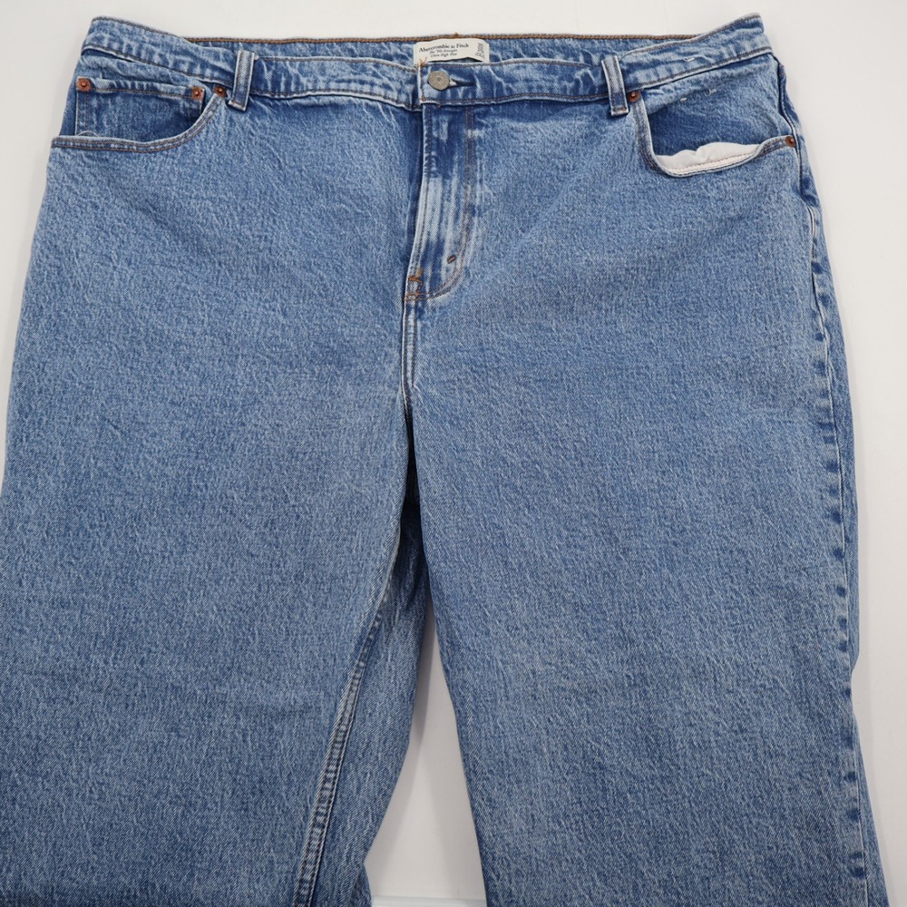 Abercrombie & Fitch 90s Straight Jeans Womens 35/20S Blue Ultra High Rise